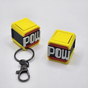 Mario-Inspired POW Fidget Clicker Keychain